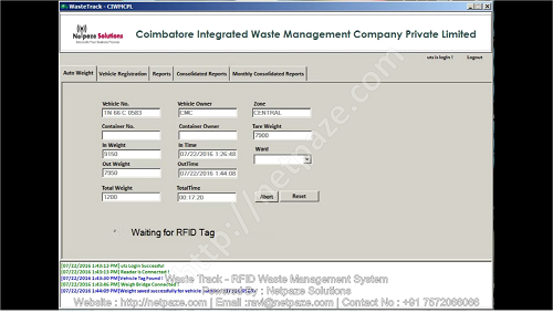 WASTE MANAGEMENT SYSTEM - GOT OUT WEIGHT AND TRIP SAVED